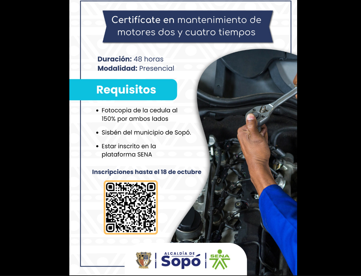 Invitan a inscribirse en curso de certificación en mantenimiento de motores