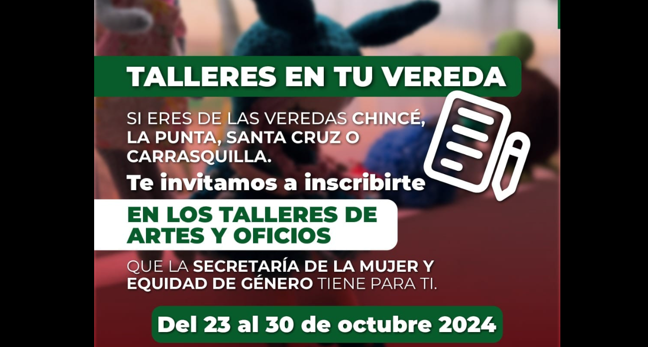 Talleres de artes y oficios en Chincé, La Punta, Santa Cruz y Carrasquilla