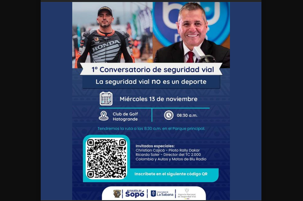 Sopó Invita al Primer Conversatorio de Seguridad Vial para Fomentar Cultura Vial