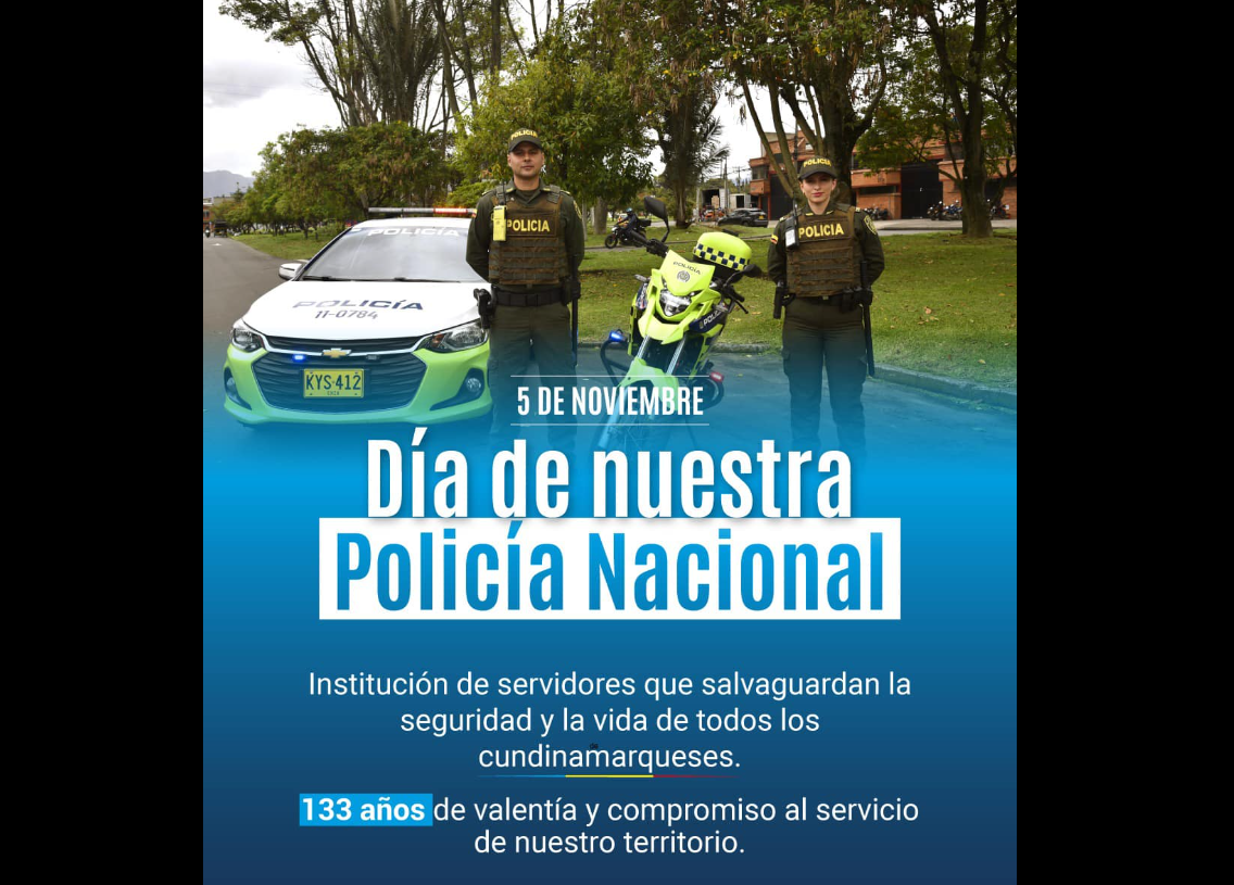 Cundinamarca celebra 133 años de servicio de la Policía Nacional