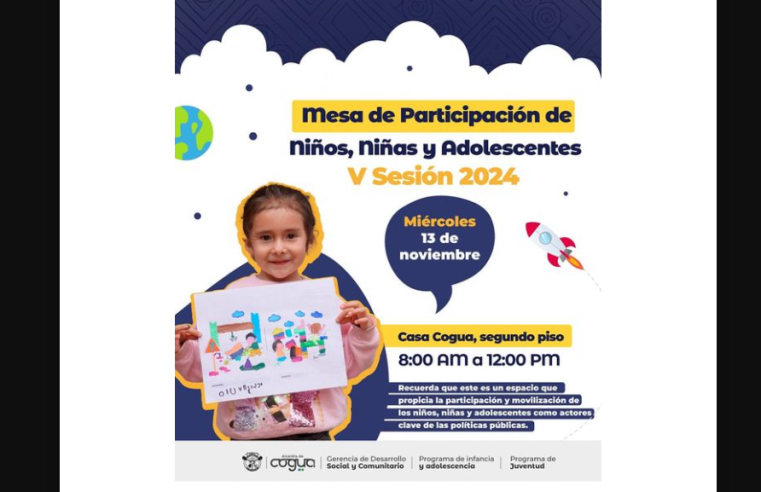 Convocatoria a la V Sesión de la Mesa de Participación de Niños, Niñas y Adolescentes