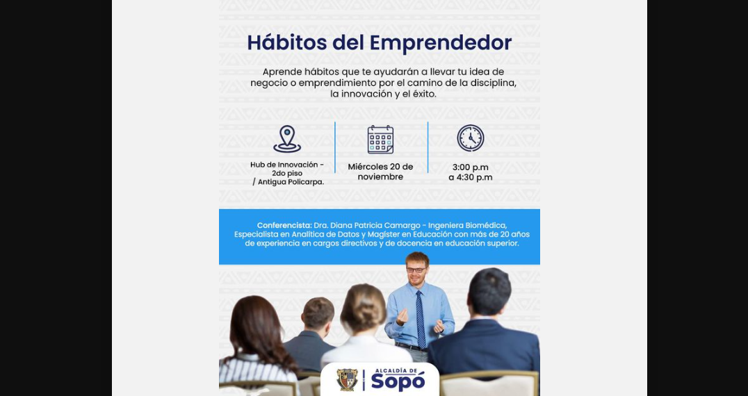 Charla “Hábitos del Emprendedor” llega a Sopó con experta en educación y analítica de datos