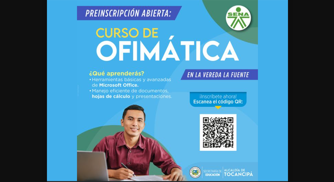 Tocancipá abre preinscripciones para curso de ofimática en La Fuente