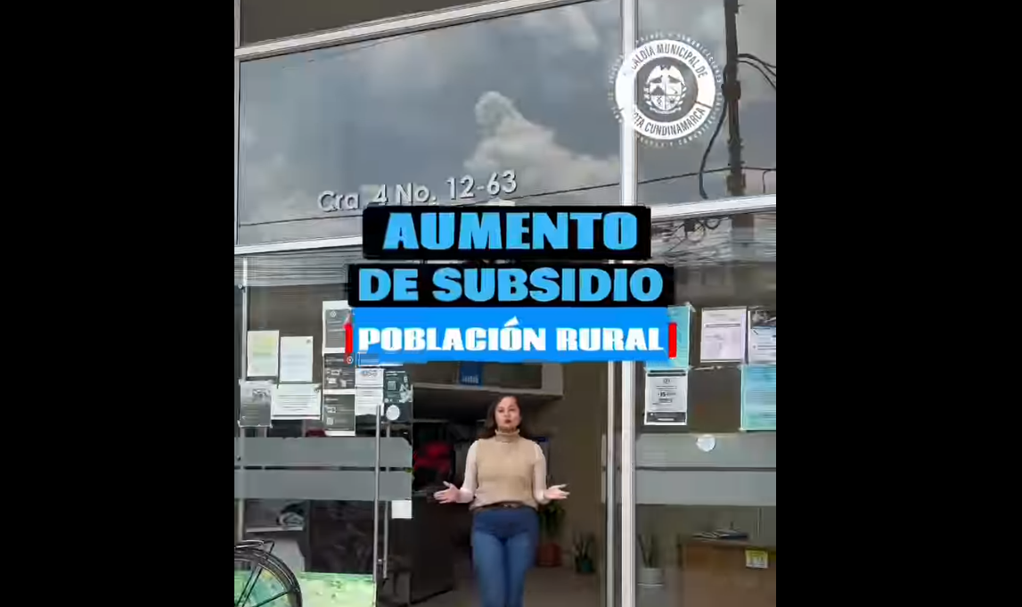 Incremento en subsidios de servicios públicos para la población rural del municipio + Video