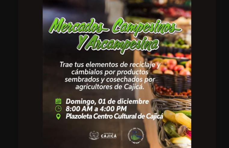 Cajicá promueve el comercio local y el reciclaje en los Mercados Campesinos