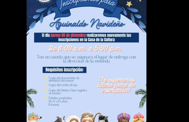 Último día de inscripciones para el Aguinaldo Navideño en Cota