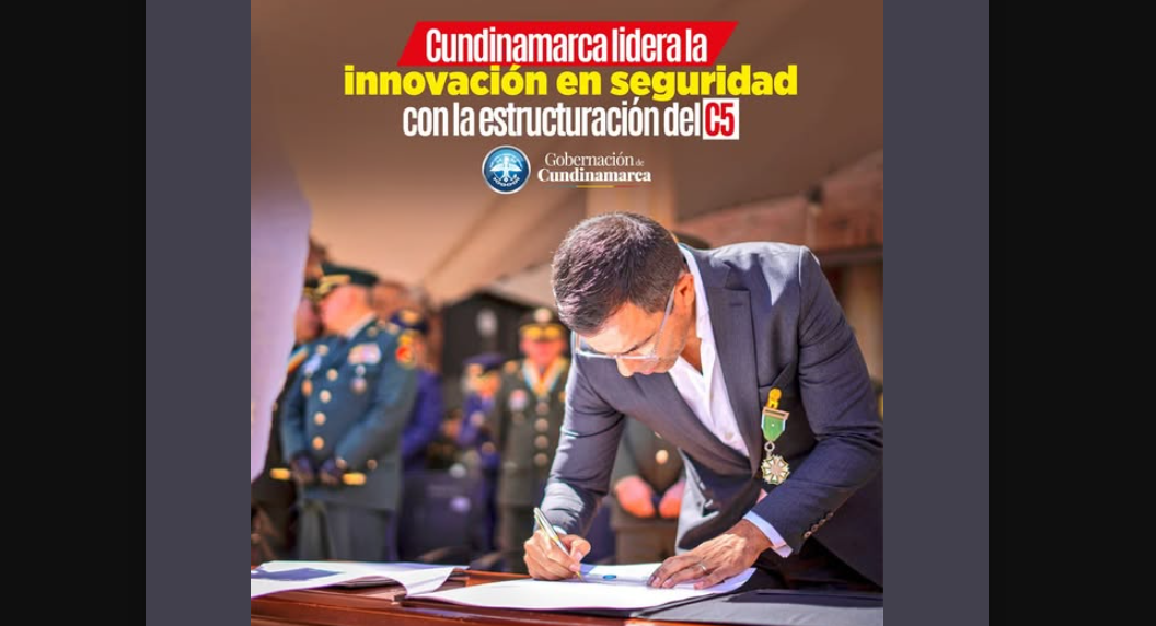 Cundinamarca avanza en seguridad con la firma del convenio para el C5, un centro de tecnología avanzada