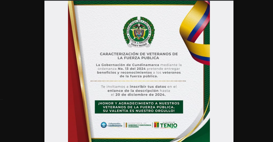 Tenjo invita a los veteranos de la Fuerza Pública a su caracterización