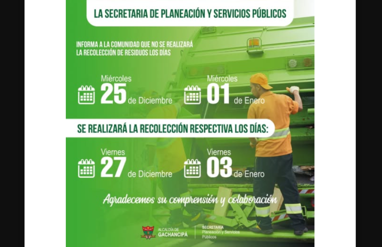 Gachancipá refuerza su compromiso con el cuidado del entorno durante las festividades