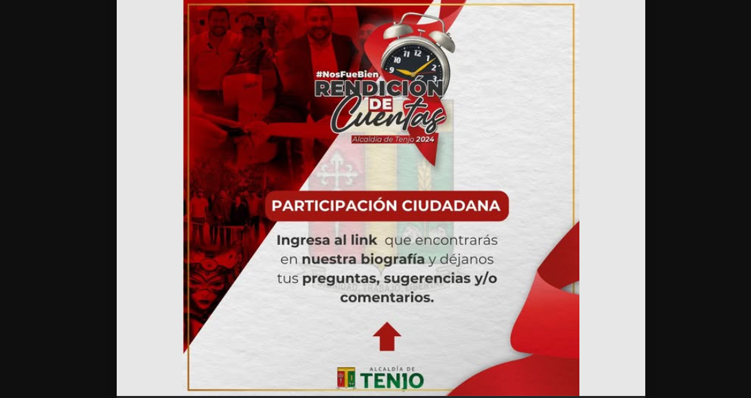 Tenjo invita a participar en la Rendición de Cuentas 2024