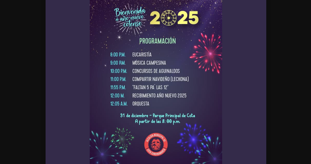 Celebración de Fin de Año en el Parque Principal