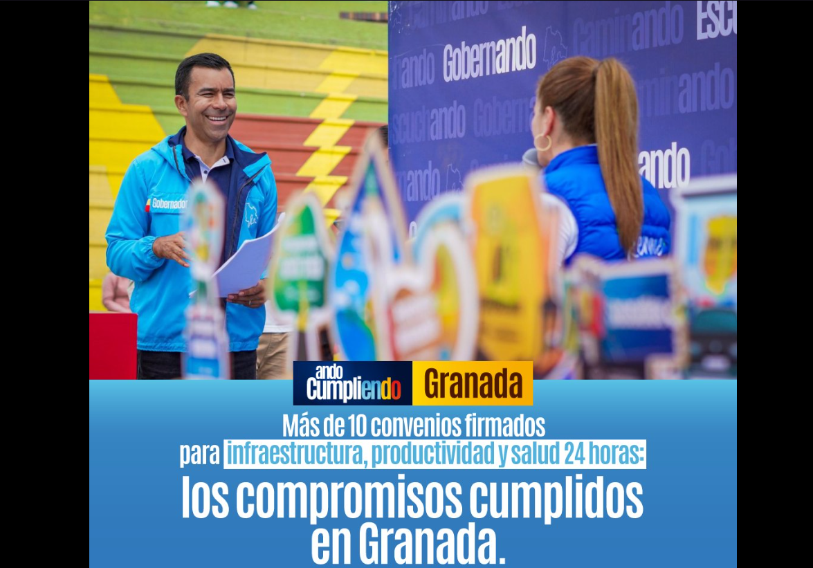 Granada avanza con nuevas obras y servicios gracias a convenios liderados por el gobernador Jorge Emilio Rey Ángel