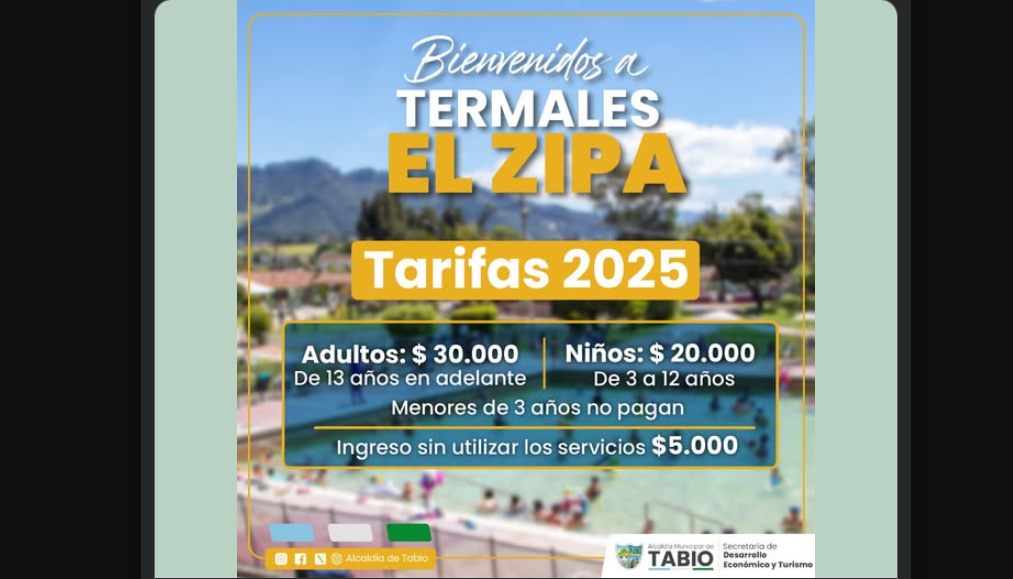 Termales El Zipa da la bienvenida al 2025 con nuevas tarifas y horarios