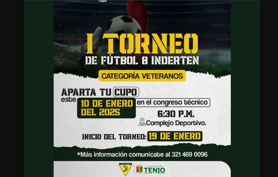 Tenjo abre inscripciones para el I Torneo de Fútbol 8 categoría veteranos