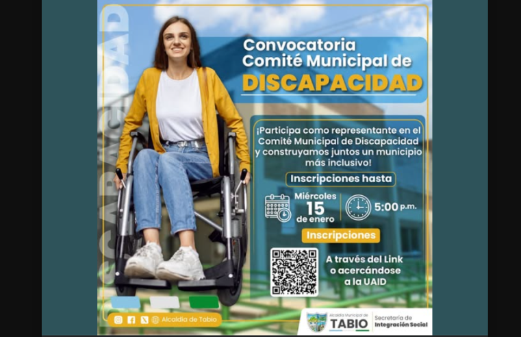 Convocatoria abierta para representantes en el Comité Municipal de Discapacidad en Tabio