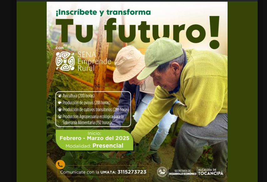 SENA Emprende Rural abre inscripciones para cursos de formación 2025