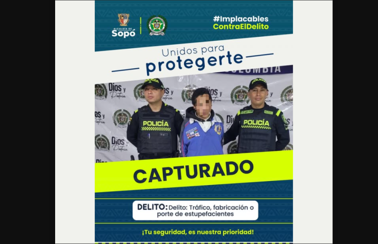 Policía deSopó captura a ciudadano por presunto tráfico de estupefacientes