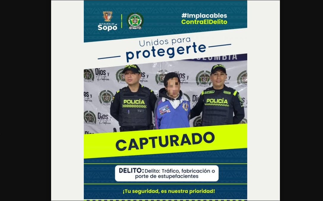 Policía deSopó captura a ciudadano por presunto tráfico de estupefacientes