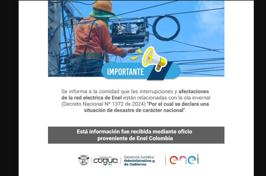 Afectaciones eléctricas en Cogua debido a la ola invernal