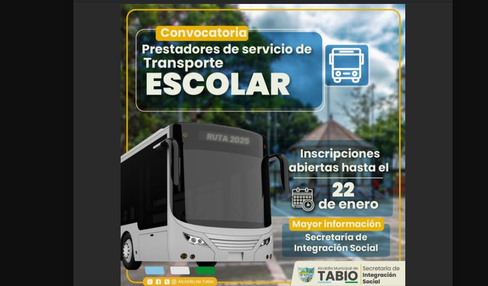 Convocatoria abierta para prestadores de transporte escolar 2025