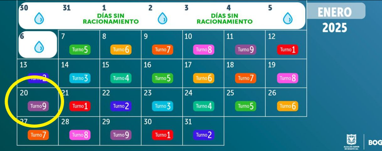 Anuncian racionamiento de agua en Gachancipá este 20 de enero