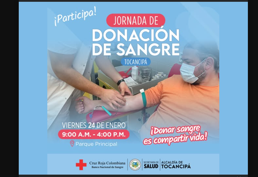 Tocancipá invita a |salvar vidas| con la Jornada de |Donación de Sangre|