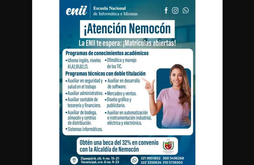 |Descuentos| del 32% en programas de la ENII gracias a convenio municipal