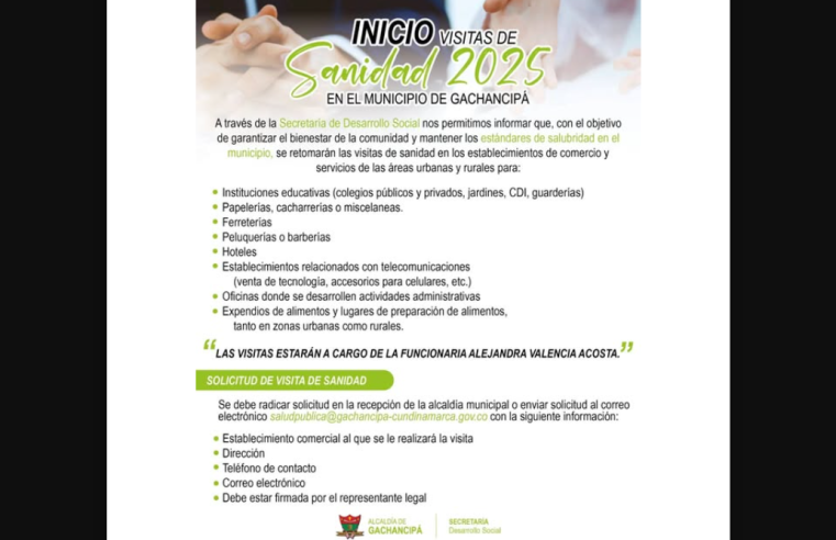 Inician visitas de |sanidad| 2025 en |Gachancipá|