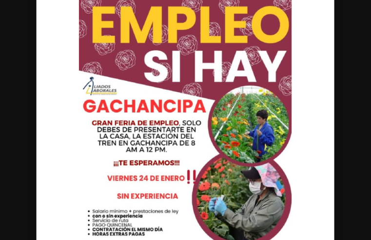 |Gachancipá| organiza gran |feria de empleo| con contratación inmediata