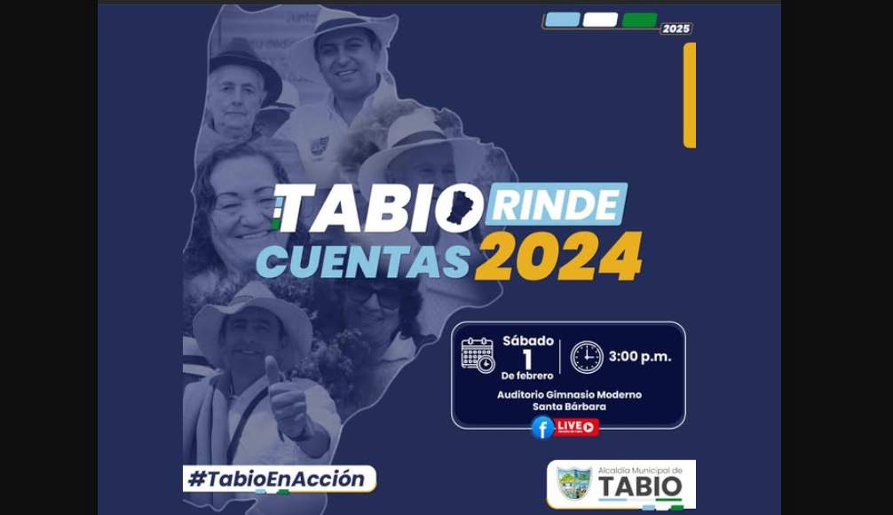 Invitación a la |Rendición de Cuentas| 2024 en |Tabio|