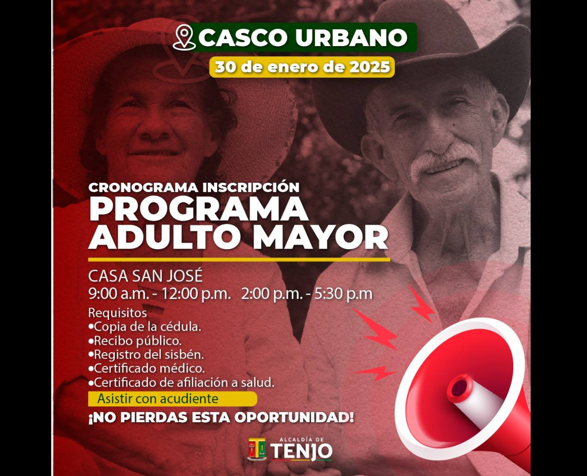 Inscripciones abiertas para el Programa de |Adulto Mayor| 2025