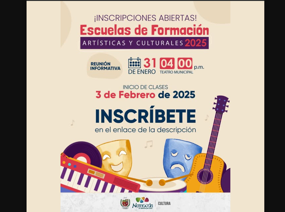 |Nemocón| abre inscripciones para escuelas de formación artística y cultural 2025