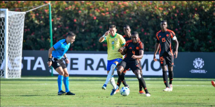 |Colombia| vence a |Brasil| y cierra líder del Grupo B en el |Sudamericano Sub-20|