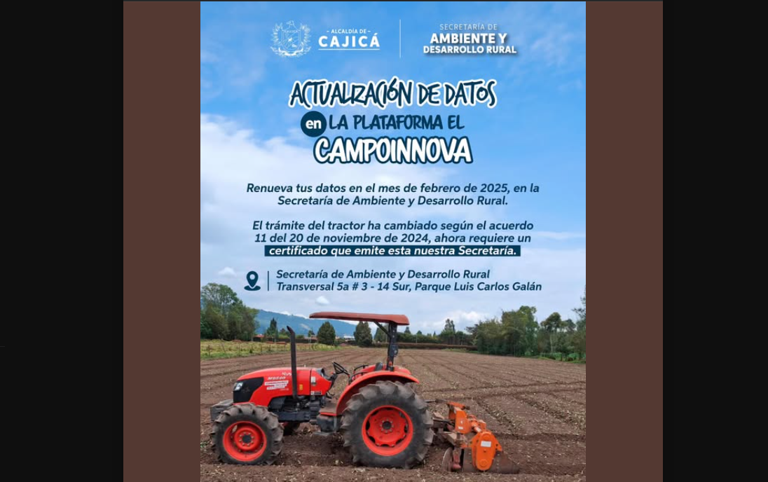 Nuevos requisitos para el trámite del tractor en |Cajicá|