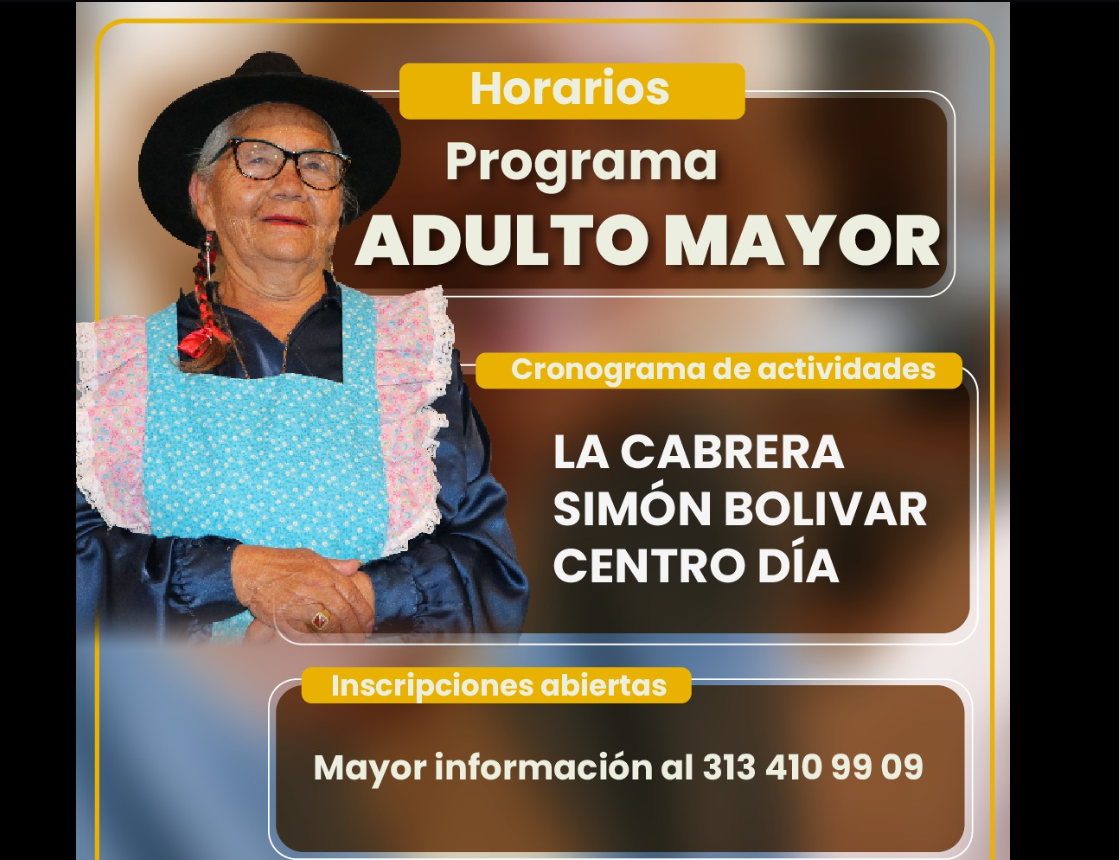 Actividades para el |adulto mayor| en el municipio de |Tabio|