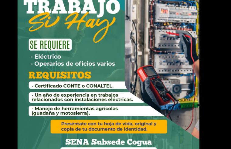 La Alcaldía de |Cogua| Presenta Nuevas |Oportunidades Laborales|