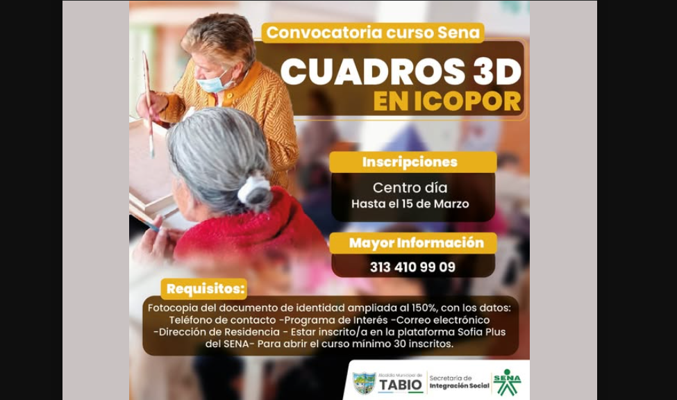 |SENA| abre inscripciones para curso de cuadros 3D en |icopor|