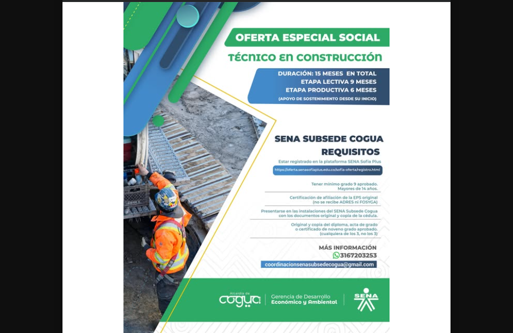 Abren |inscripciones| para el |Técnico en Construcción| en |Cogua|