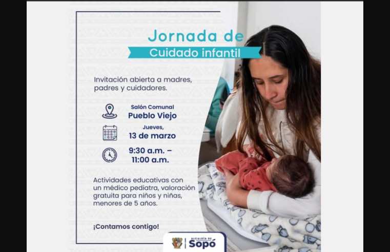 Invitan a jornada de |cuidado infantil| en |Sopó|