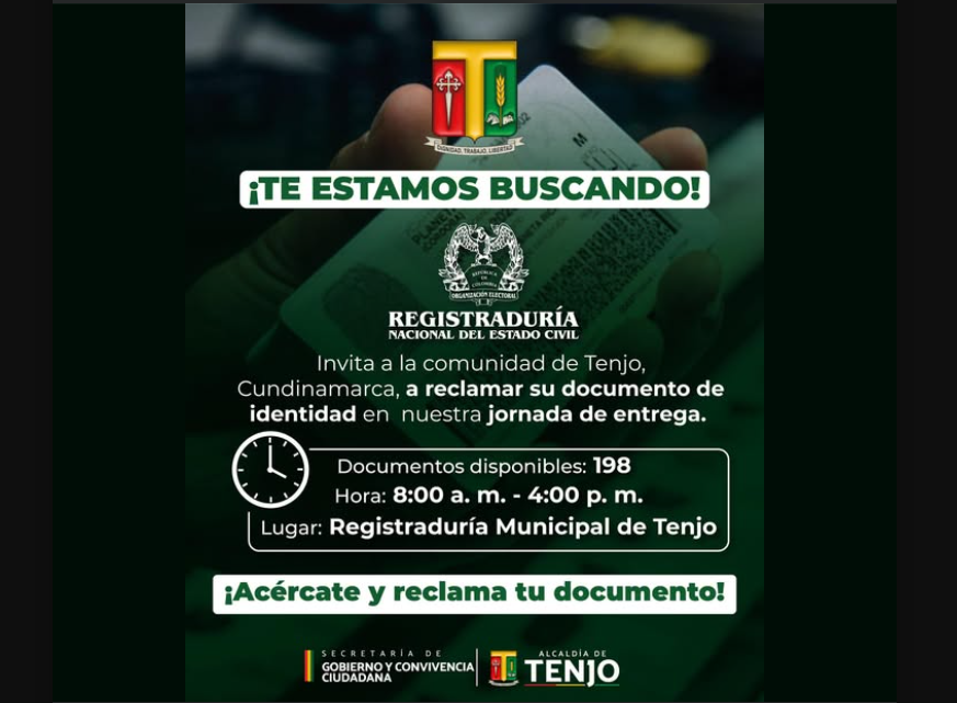 |Registraduría Nacional| invita a reclamar documentos de identidad