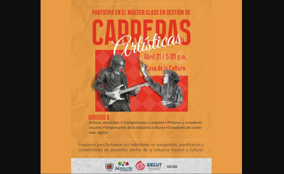 |Nemocón| fortalece el talento local con |Máster Class| en Gestión de Carreras Artísticas