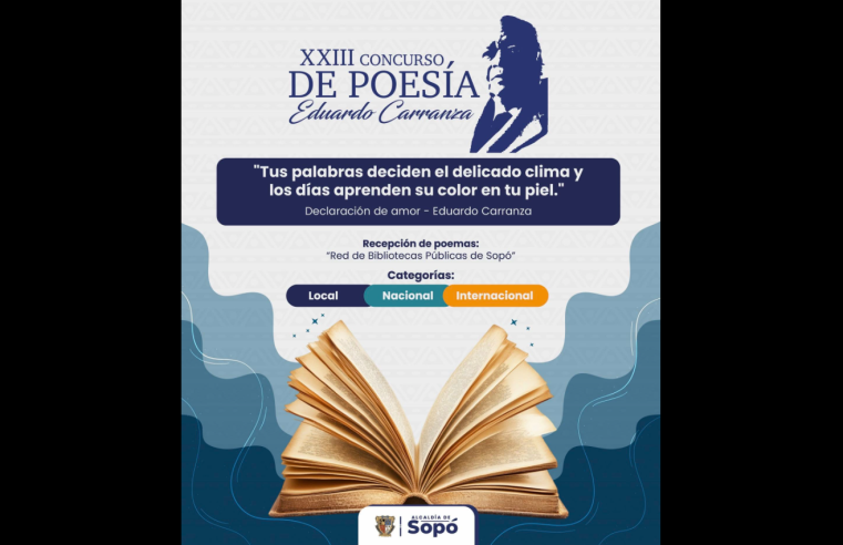 Abren inscripciones para el XXIII |Concurso de Poesía| “Eduardo Carranza” 2025 en |Sopó|