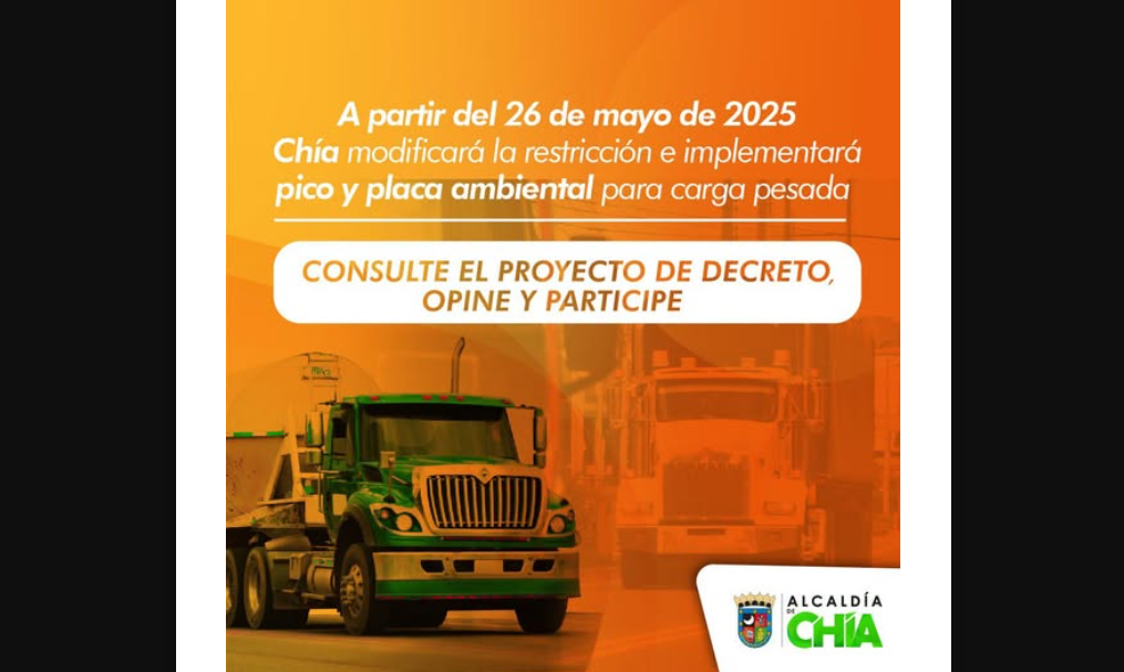 |Chía| abre espacio para la participación ciudadana sobre el proyecto de |restricción vehicular|