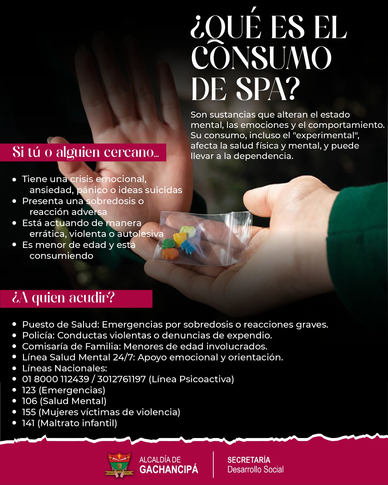 |Gachancipá| fortalece sus rutas de atención frente al consumo de sustancias psicoactivas, violencia y salud mental