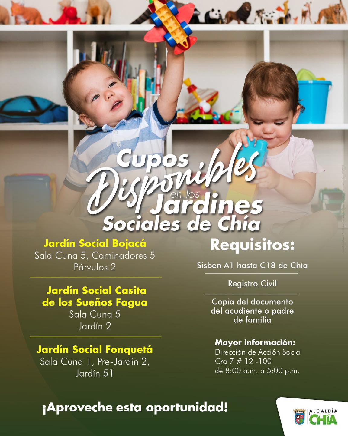|Chía| abre cupos para atención integral a la |primera infancia|
