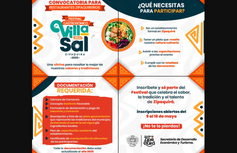 Restaurantes de |Zipaquirá| se preparan para el |Festival Gastronómico| |’Villa de la Sal 2025’|