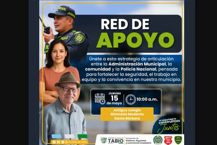 Lanzan |Red de Apoyo| para fortalecer la seguridad y la convivencia en el municipio de |Tabio|