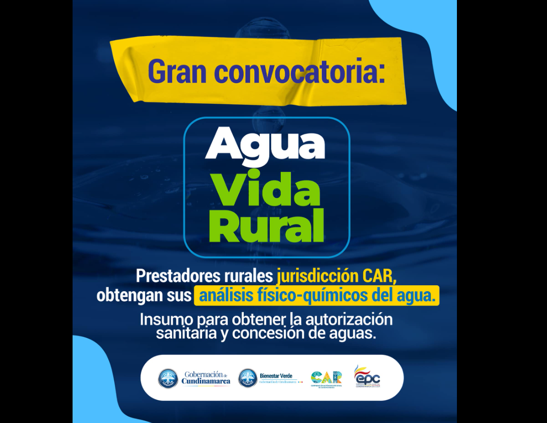 |Cundinamarca| lanza convocatoria “Agua Vida Rural” para mejorar la calidad de vida en el campo