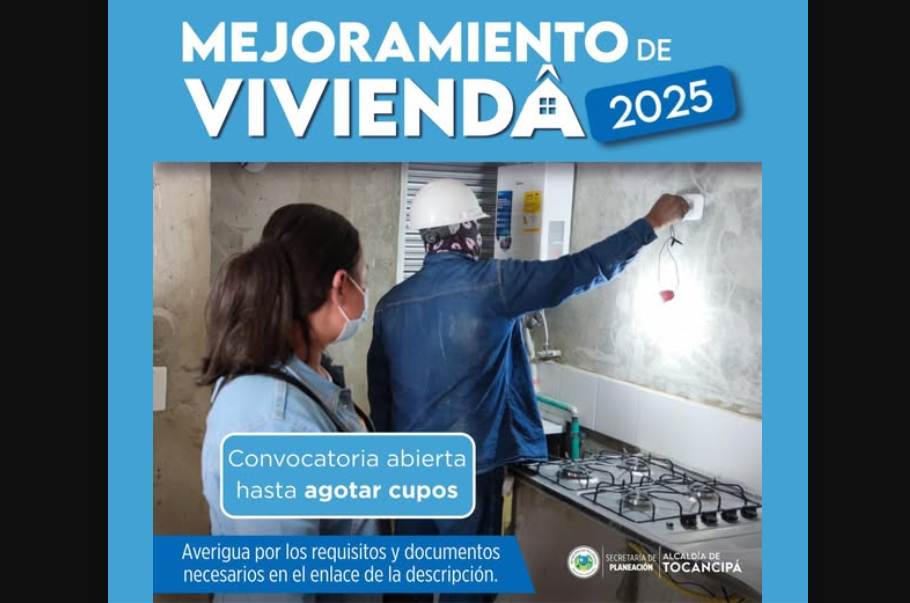 |Tocancipá| abre convocatoria para |subsidios de mejoramiento de vivienda|