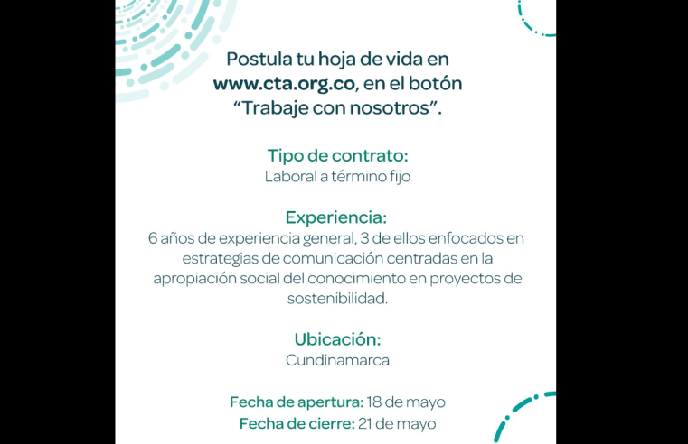 Abren convocatoria laboral para profesionales comprometidos con el |medio ambiente|